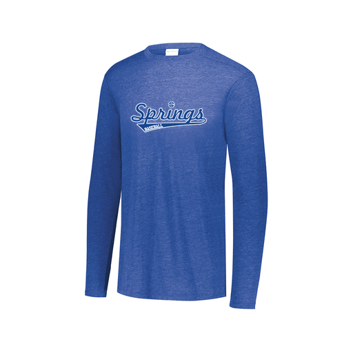 [FTLCUBRY-AXS-LOGO3] Decker Men's Tri-Blend T-Shirt - Long Sleeve (Adult XS, Royal, Logo 3)
