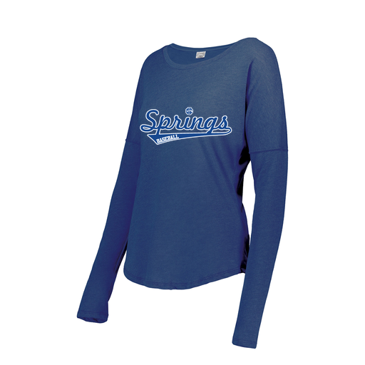 [FTLCUBRY-FAS-LOGO3] Decker Women's Tri-Blend T-Shirt - Long Sleeve (Female Adult S, Royal, Logo 3)